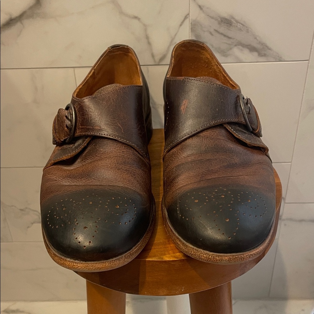 Robert Wayne Dark Brown Leather Loafers with Buckle